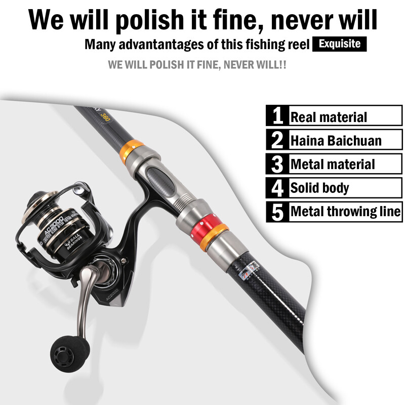 Carbon Fiber Telescopic Fishing Rod Reel Combo w/ Lures Sea Saltwater Freshwater