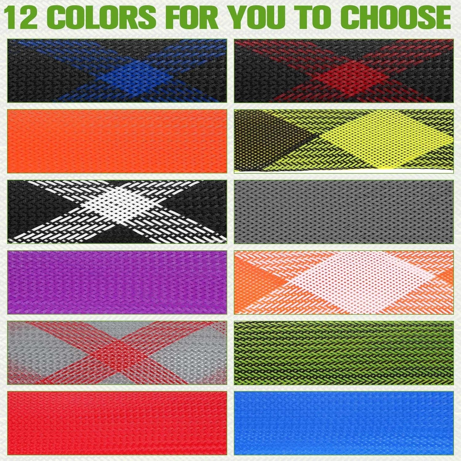 Woanger 7ft Lengthen 12 Pcs Fishing Rod Sleeve Socks Covers multicolor