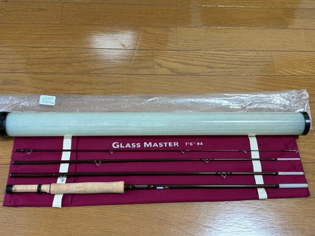 TIEMCO Glass Master Fly Rod 7’6″ #4 4pc Fiberglass Fishing Near Mint Condition