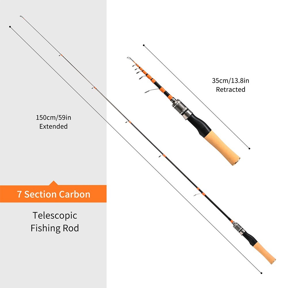 Portable Telescopic Casting and Spinner Fishing Rods UL Horse Mouth Rod 4-10lb