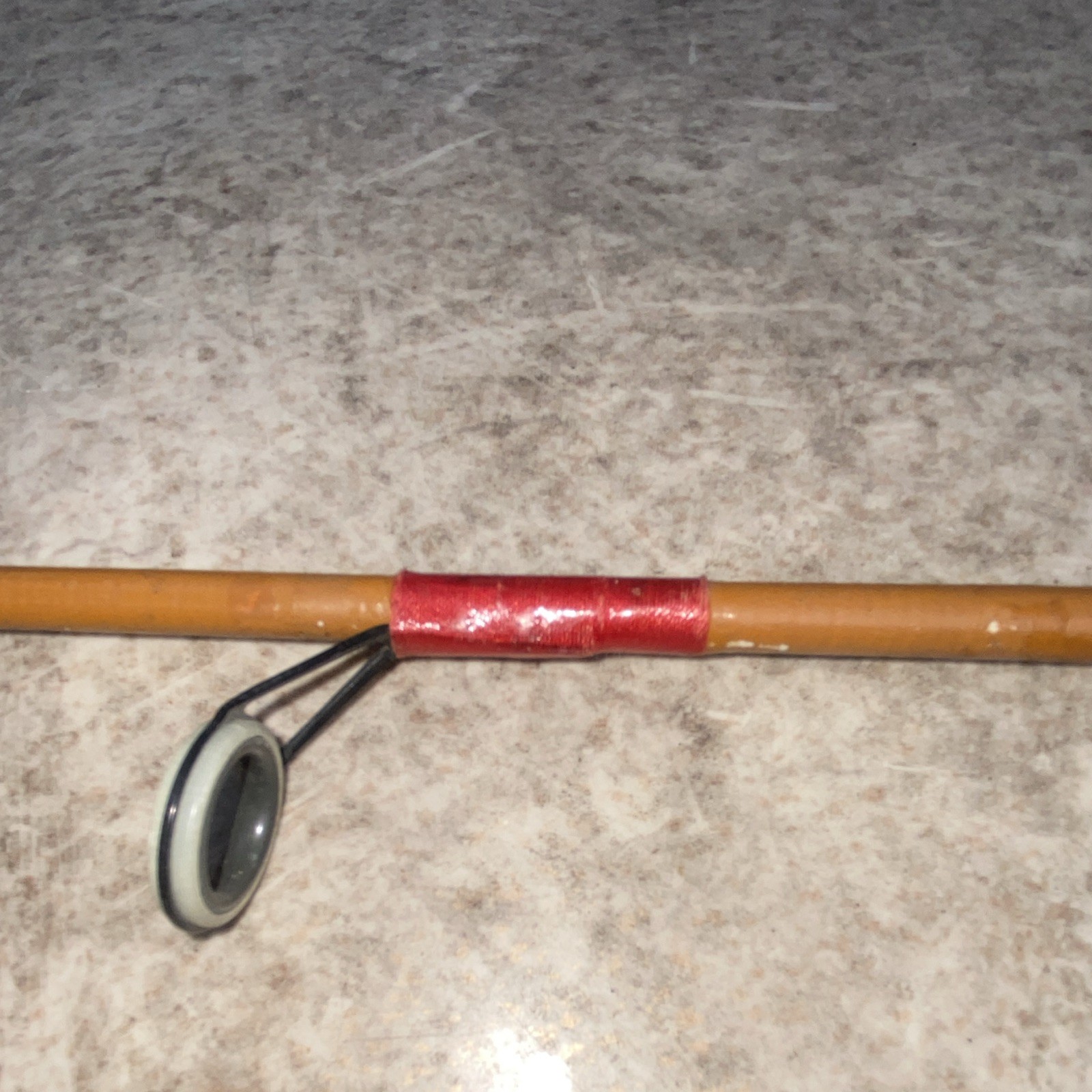 Herters103-He 6’7” Spinning Rod Fiberglass 2pc Cork Handle Brown/Red