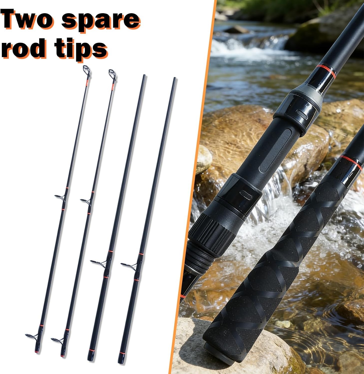 Surf Fishing Rod 9’/10’/11’/12′ Carbon Fiber Graphite Spinning Rod 3-Piece