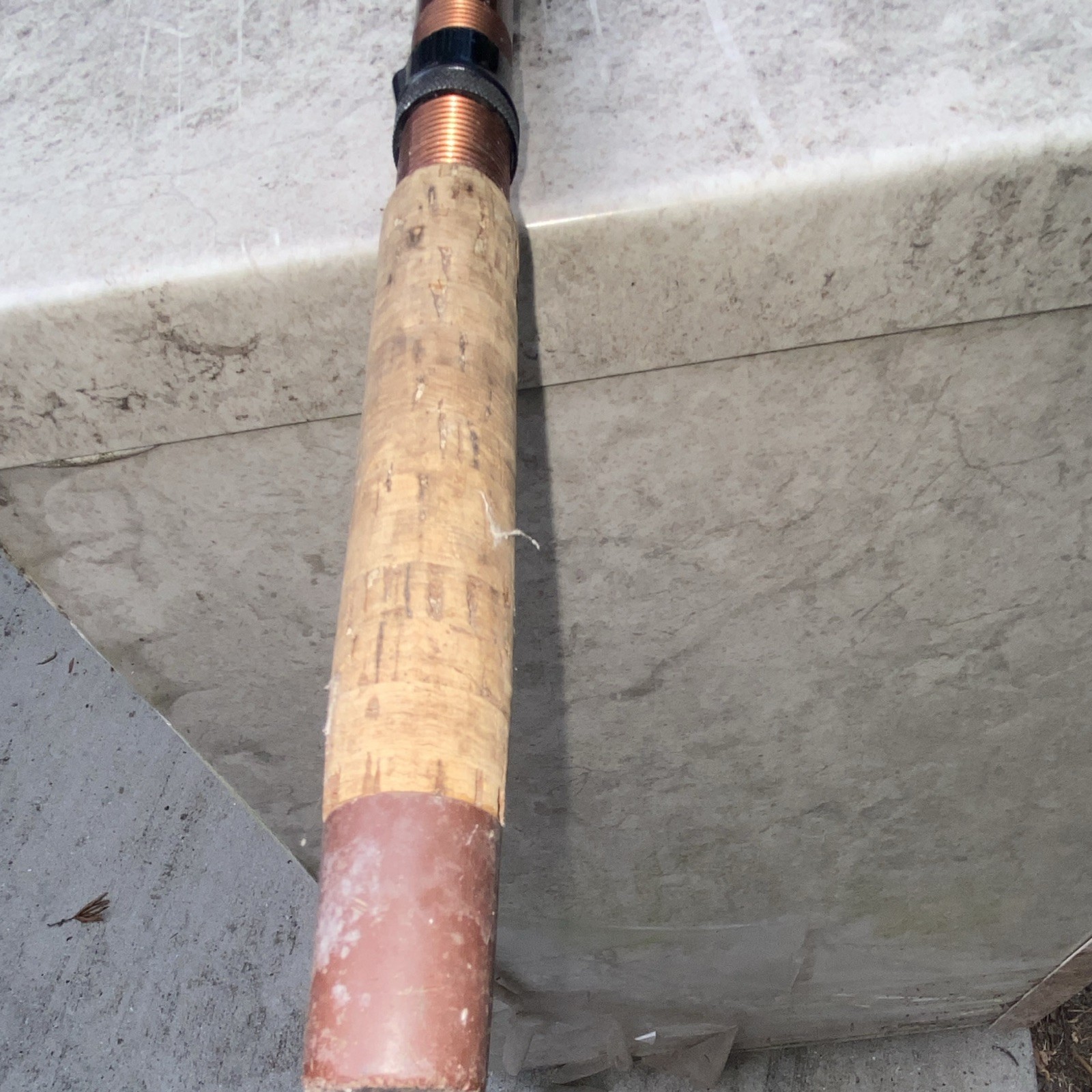 Herters103-He 6’7” Spinning Rod Fiberglass 2pc Cork Handle Brown/Red