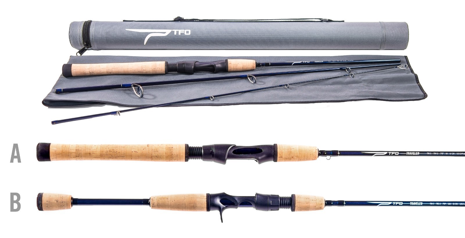 1 NEW TFO Traveler 7 Ft H 3 Piece 1/2-1.5 oz. Spinning Rod TRV S 706-3 FREE SHIP