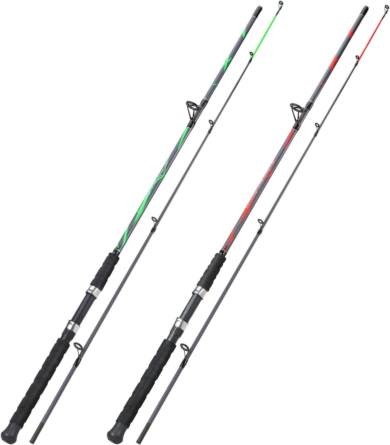 Spinning Rods Strong Carbon Glass Composite Fishing Pole W/ Stainless Steel Line