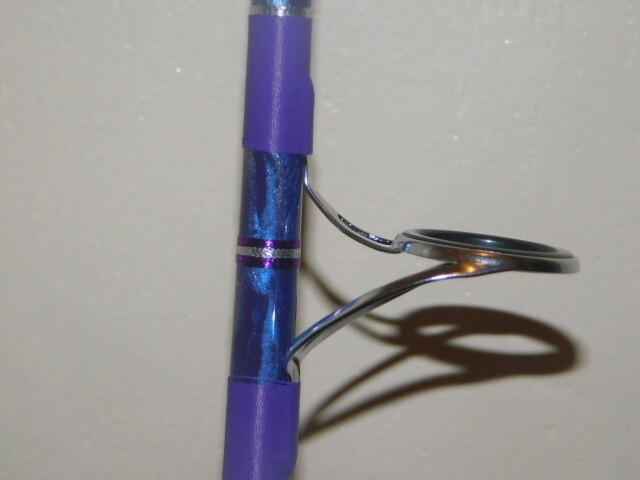 CUSTOM SPINNING ROD 7 FT 20-40 LB PURPLE PEARL MARBLE NEW