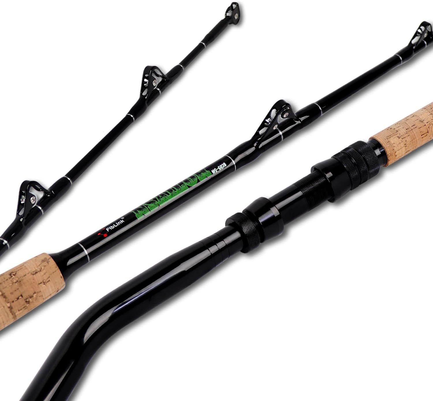 Saltwater Offshore Fishing Rod 2 Piece Portable Deep Sea Trolling Rod Convention