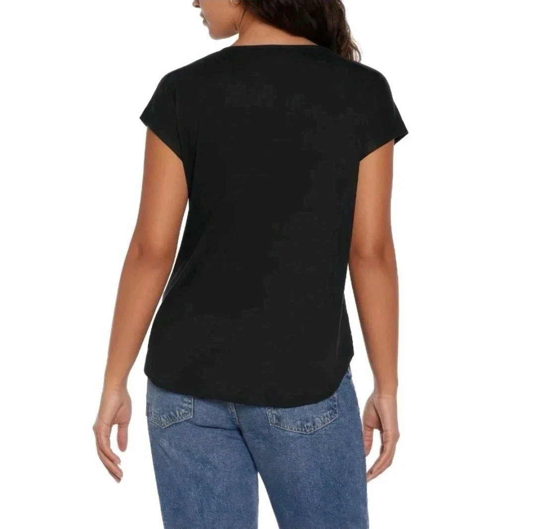 NWT Orvis Women’s XL Black Linen Blend Short Sleeve Top J2131
