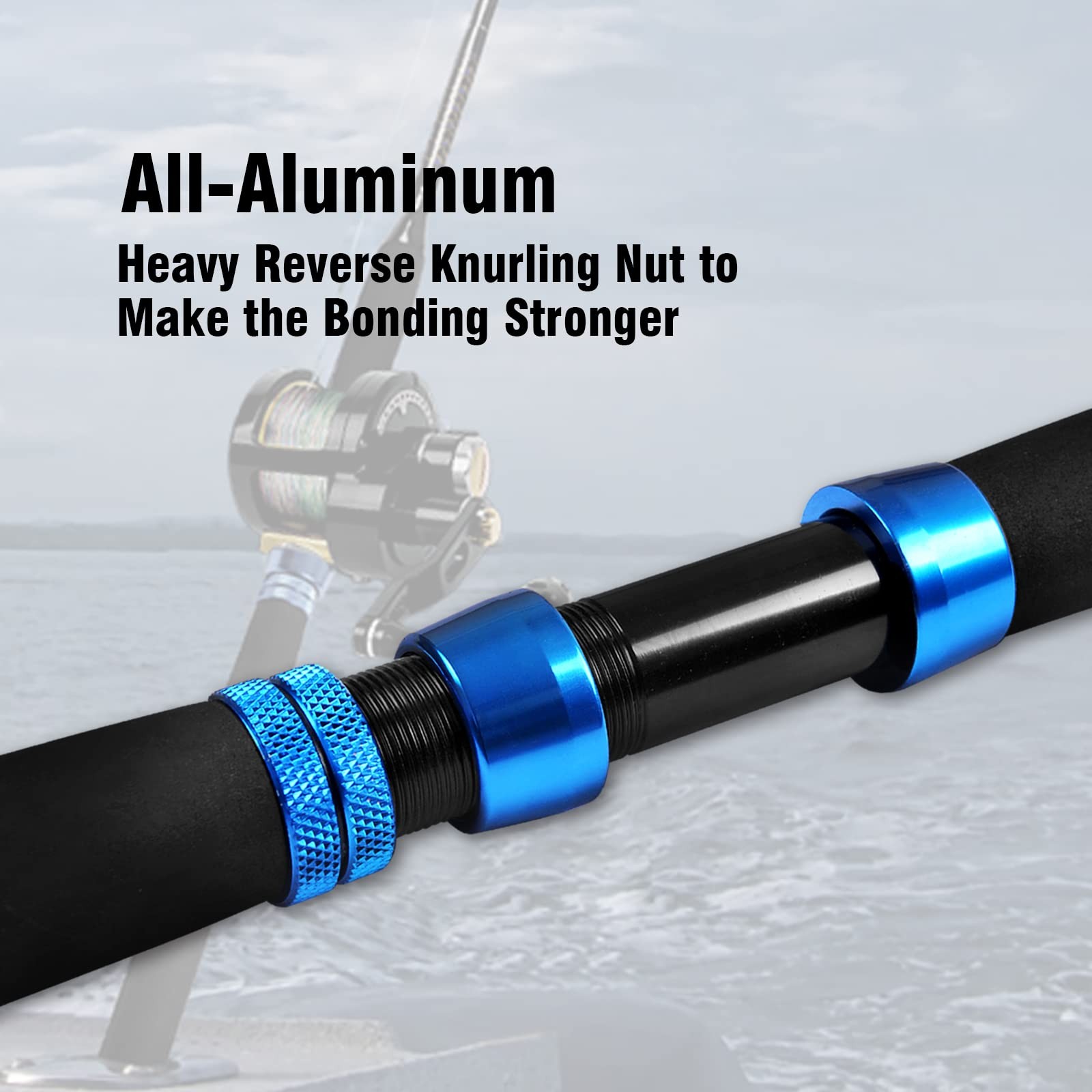Fiblink 1-Piece Conventional Boat Rod Saltwater Offshore 6′ – 30-50lb, Black