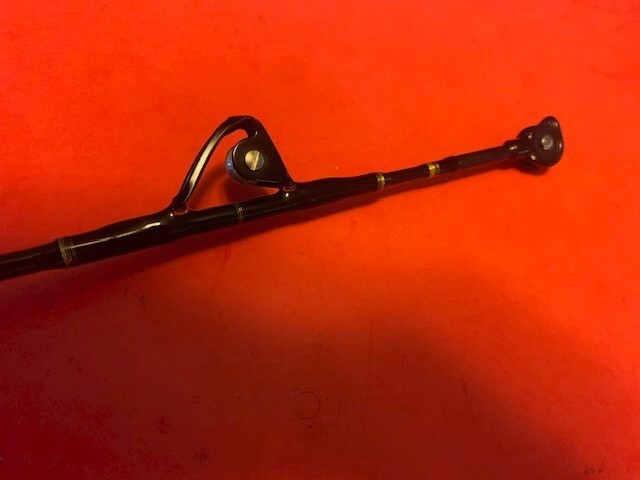 CUSTOM BUILT CALSTAR 6460H 6 FOOT 30 TO 80 POUND RATED FISHING ROD AFTCO ROLLER