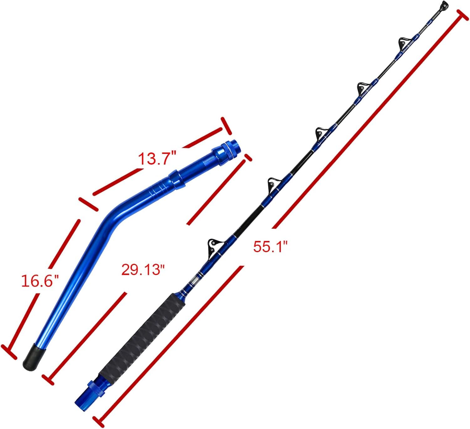 Straight/Bent Butt Trolling Rod Saltwater Offshore Fishing Pole Roller Big Game