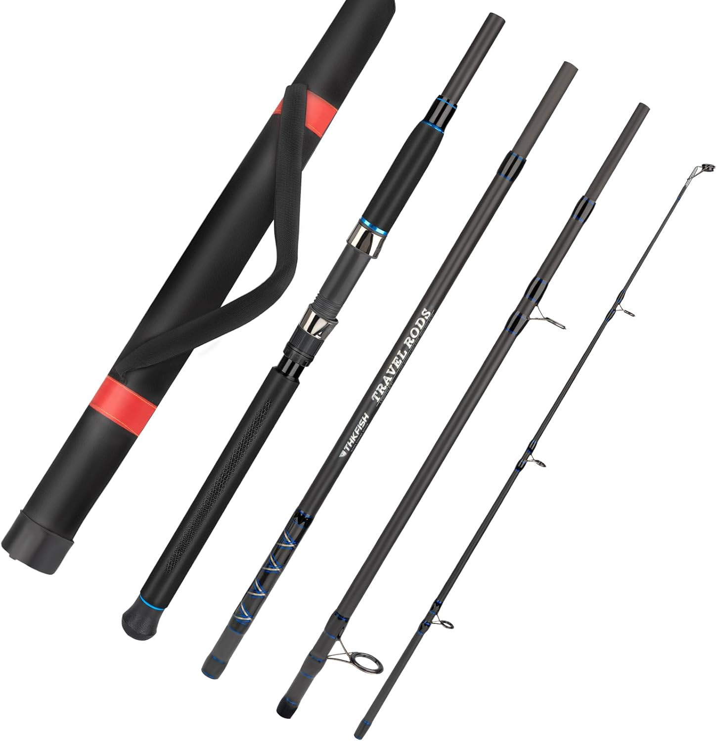 4 Piece/5 Piece Saltwater Travel Rod, Heavy Spinning Fishing Rod Portable Travel