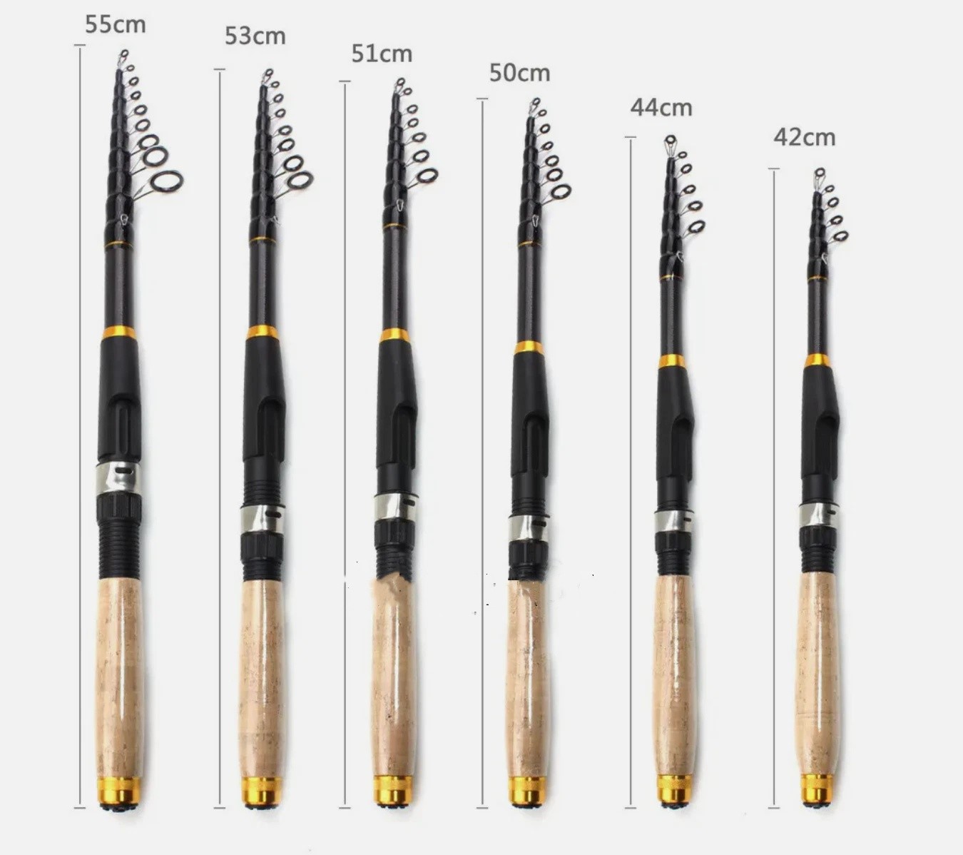 Spinning Fishing Rod 1.8M-3.6M Carbon Fiber Telescopic Pole Fresh Saltwater Rod