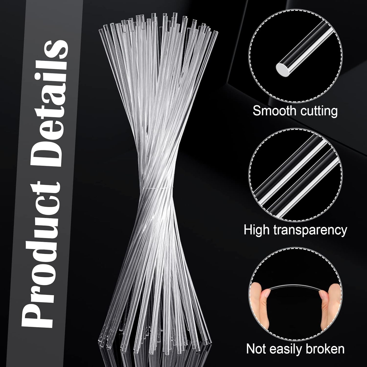 120 Pcs 12 Inch Rods 3 mm Plant Stakes Acrylic Dowel Rods Plant Support Stake…