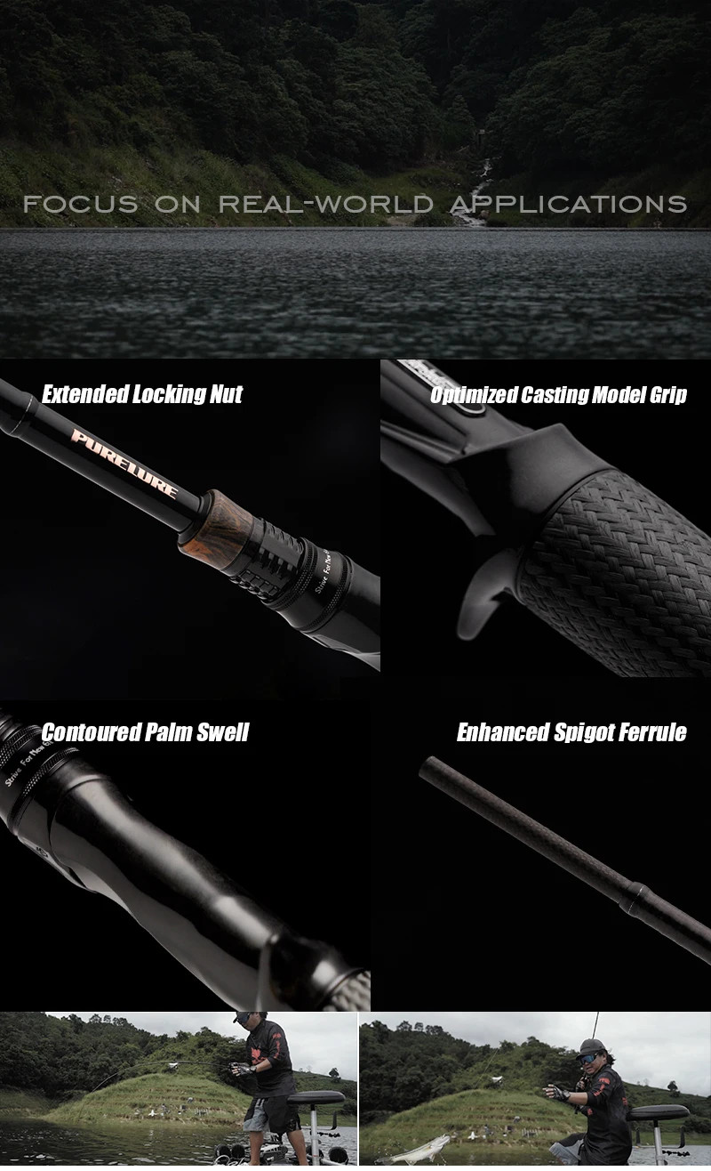 PURELURE REALM Bass Rod M40X Toray Carbon EX F/F Action Fuji SIC Pike