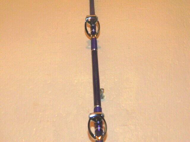 CUSTOM CONVENTIONAL BOAT ROD 7′ PURPLE PEARL MARBLE 25-50 LB TURBOS NEW