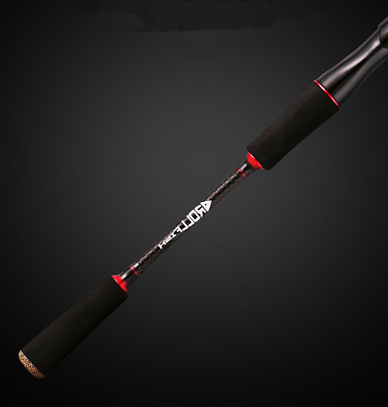 Rollfish Medium light Mod Fast Spinning Rod 6′ 2pc. Black/Red