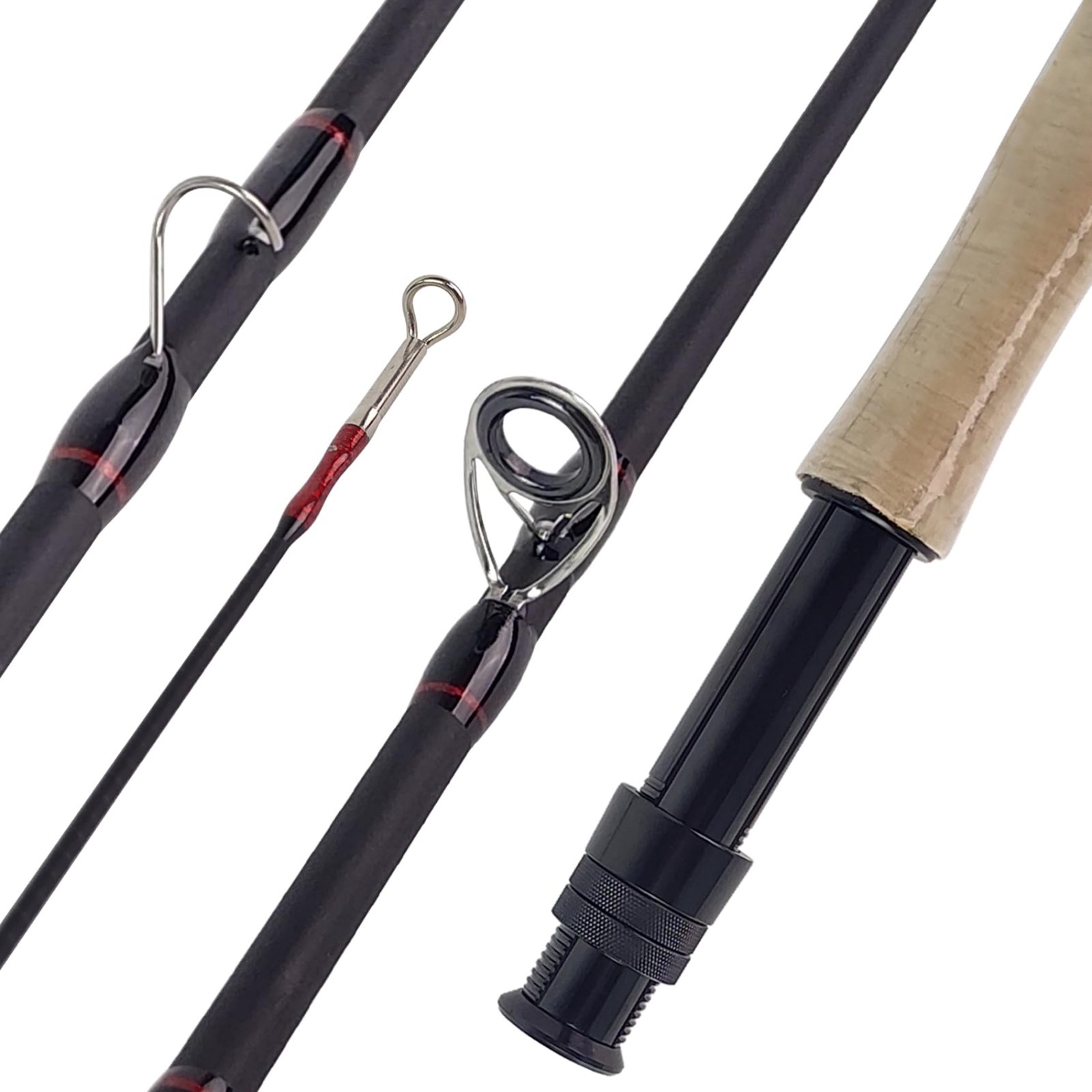 Ultralight 3-Piece & 4-Piece Fly Fishing Rods, Fast Action Graphite Travel Rods,