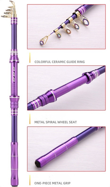 Telescopic Fishing Rod Carbon Fiber Spinning Rod Saltwater Fishing Pole 1.8-3.0M