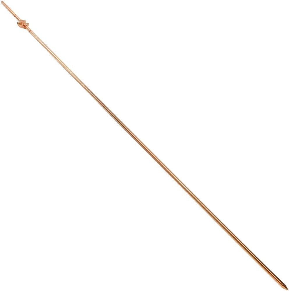 4ft Copper Grounding Rod with Clamp | Essential Lightning Protection Solution