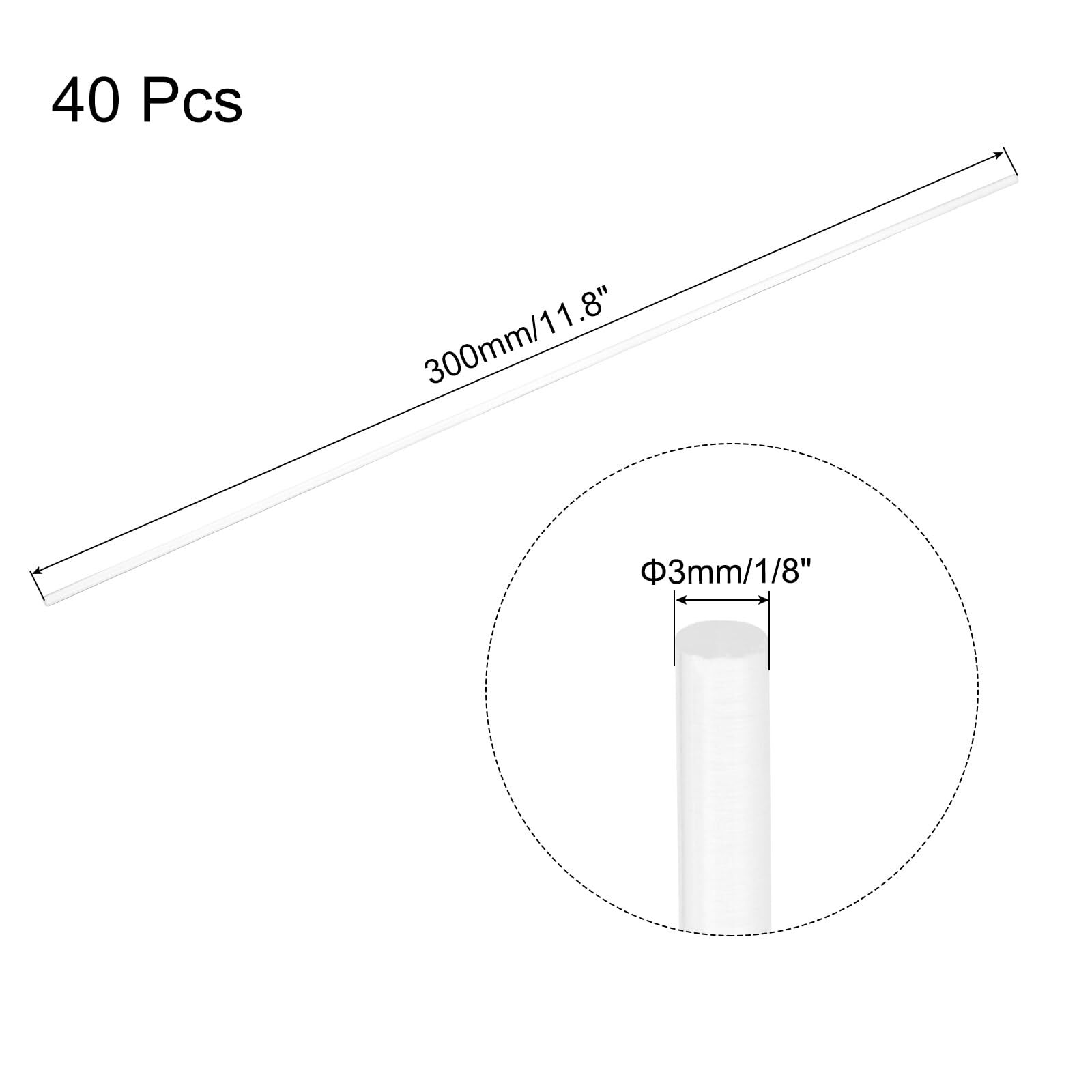 40pcs Acrylic Round Rods 1/8″ x 12″ Clear Acrylic Dowel Rods Sticks Acrylic P…