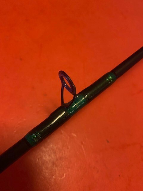 CUSTOM BUILT GLOOMIS 7 FOOT 6 INCH 12 TO 25 POUND CLASS BAITCASTING FISHING ROD
