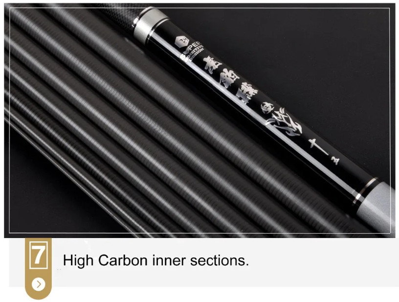 Telescopic Fishing Rod 3.6m 4.5m 5.4m 6.3m High Carbon Stream Fishing Pole Carp