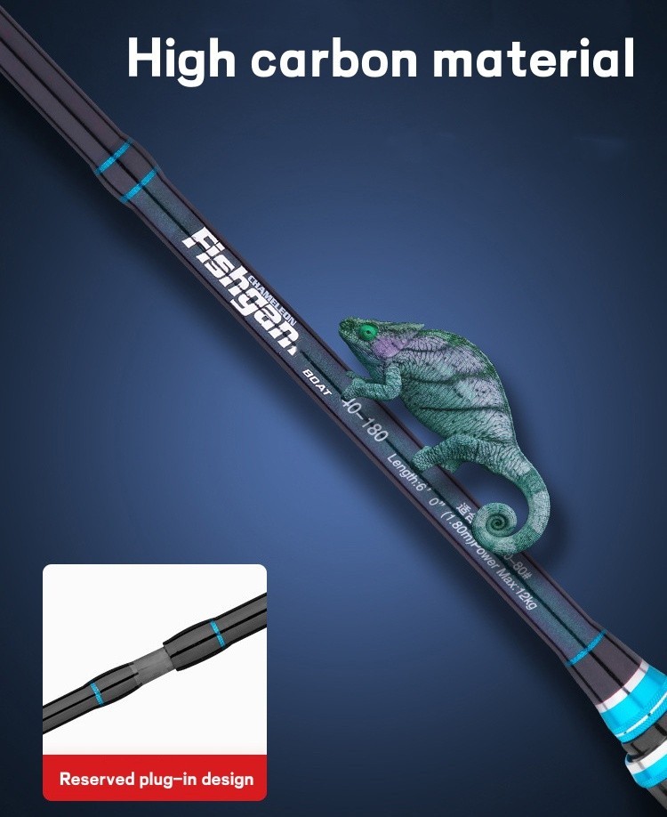 Boat Fishing Rod Carbon Fiber 5’5″/6′ Spinning Casting Rod Fast Pole Trout Sea