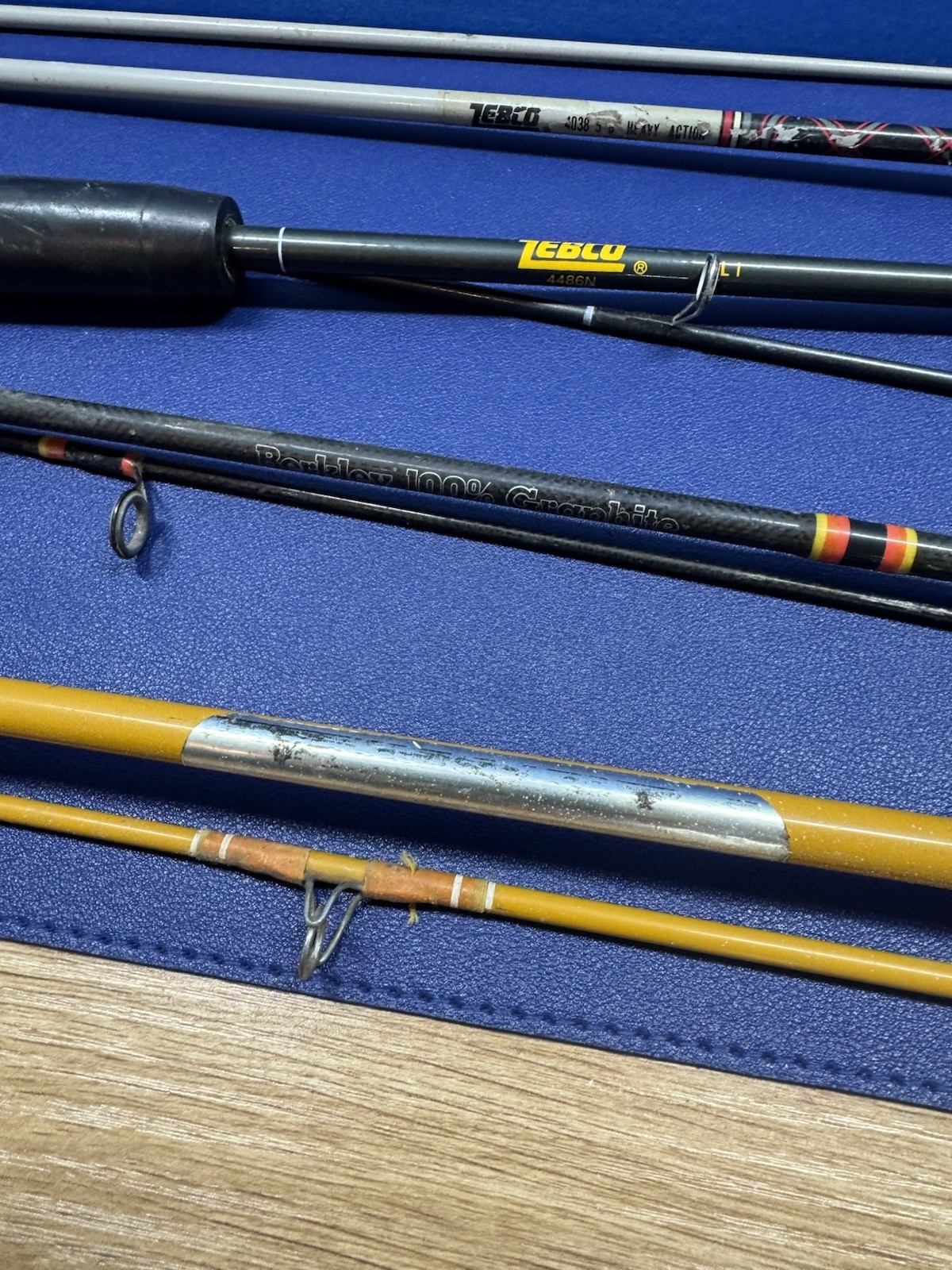 Vtg 4 2 Piece Fishing Poles ( Zebco/ Berkeley/ Unmarked READ