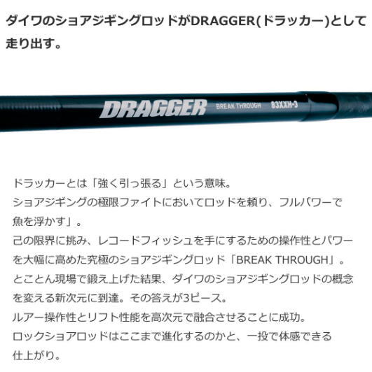 Daiwa 83XXH-3 DRAGGER BREAK THROUGH Spinning Rod 2.51m 3-piece Unisex Adult NEW
