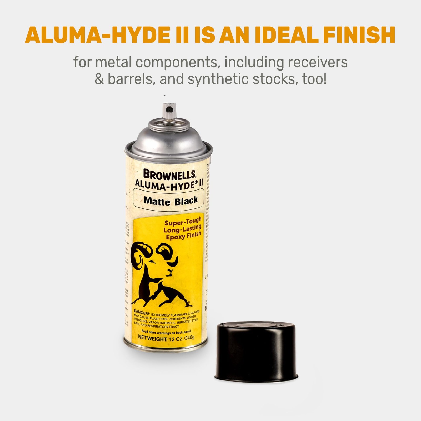 Brownells Aluma-Hyde 2 Epoxy Firearms Finish Aerosol Can Matte Black
