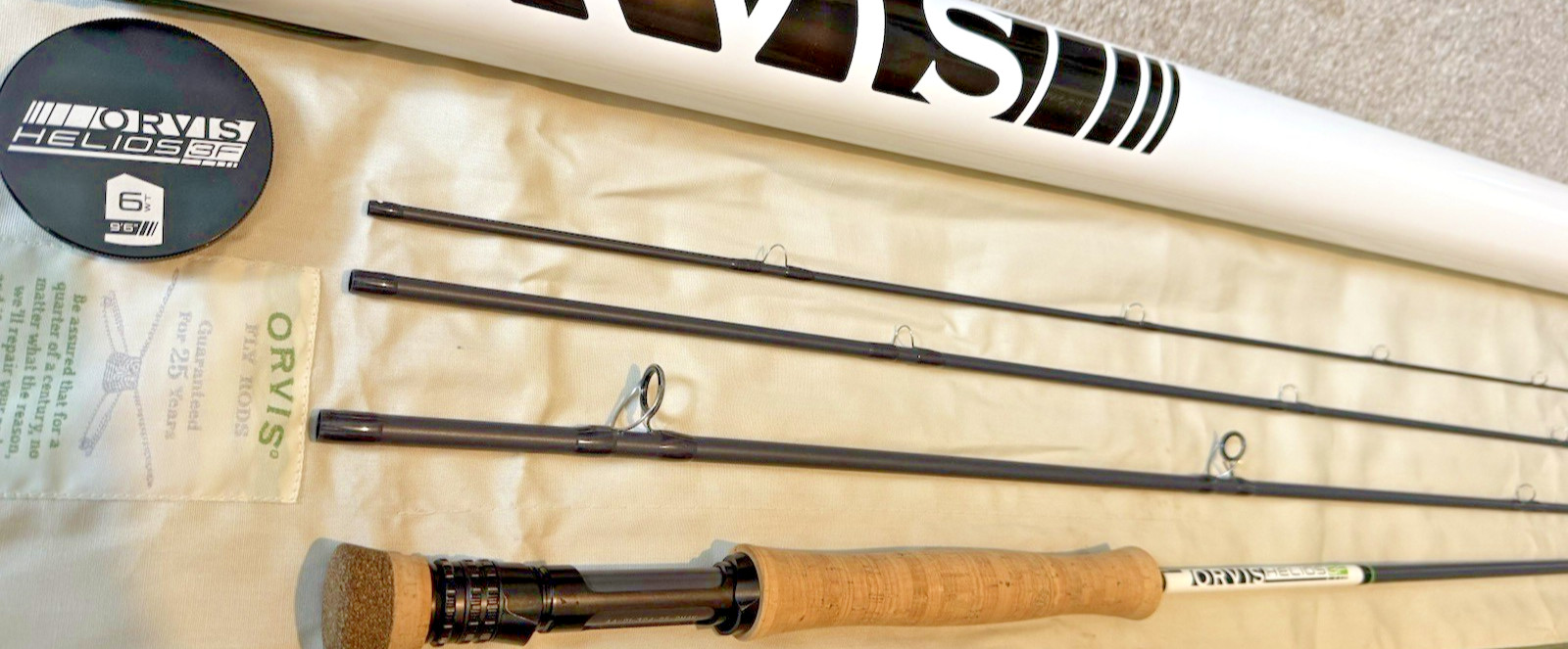 Orvis Helios 3F 9 Foot 6 Inch #6 4 Piece Trout Fly Rod with Bag & Travel Tube