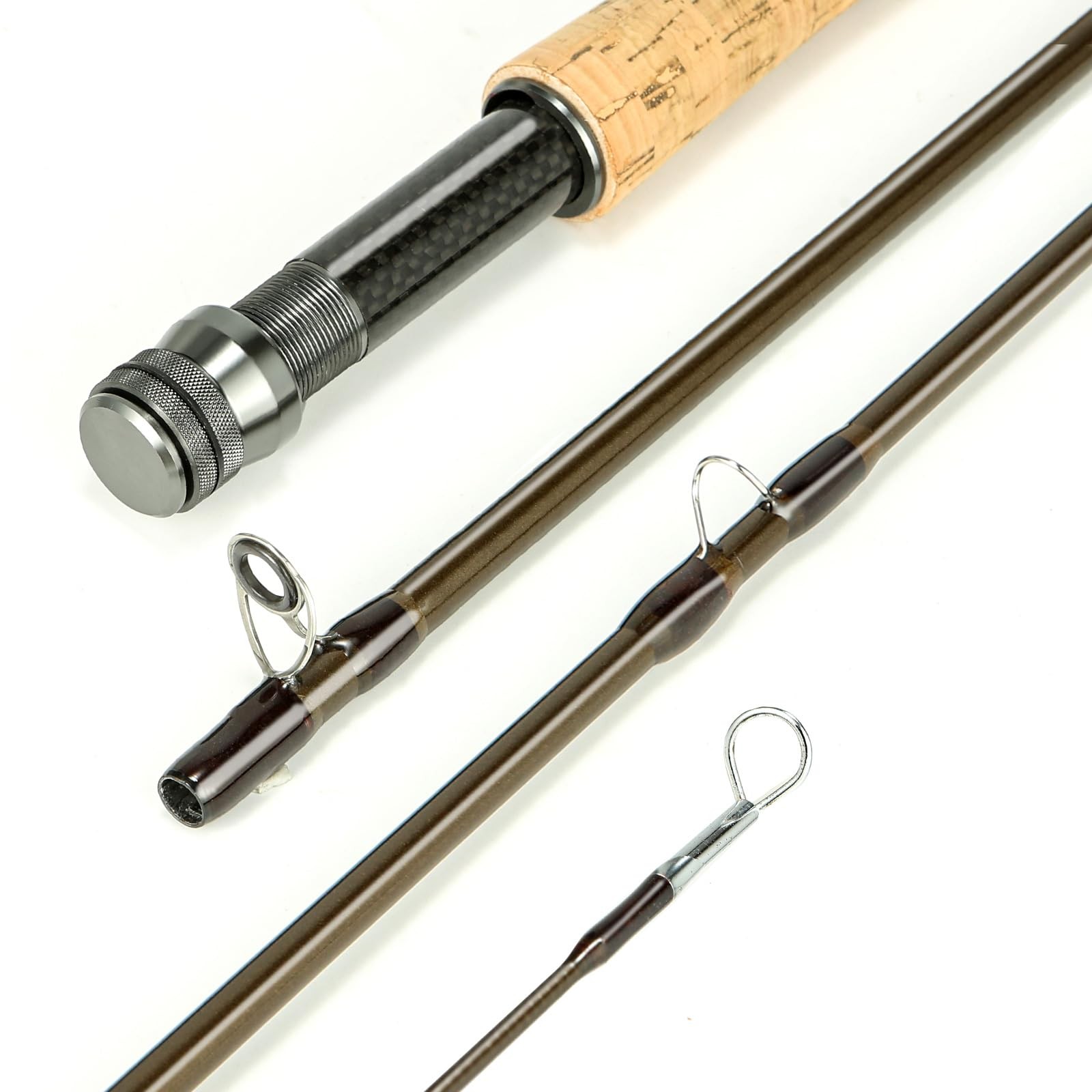 Fly Fishing Rod, Carbon Fiber, 9ft to 10ft, 3/4wt 10ft 3-4wt, Dark Brown