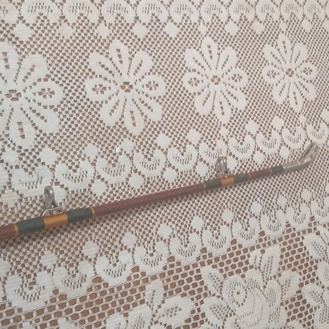 extreme Rare Conolon Monarch 101 Brown Fishing Rod Cork Handle Metal rollers