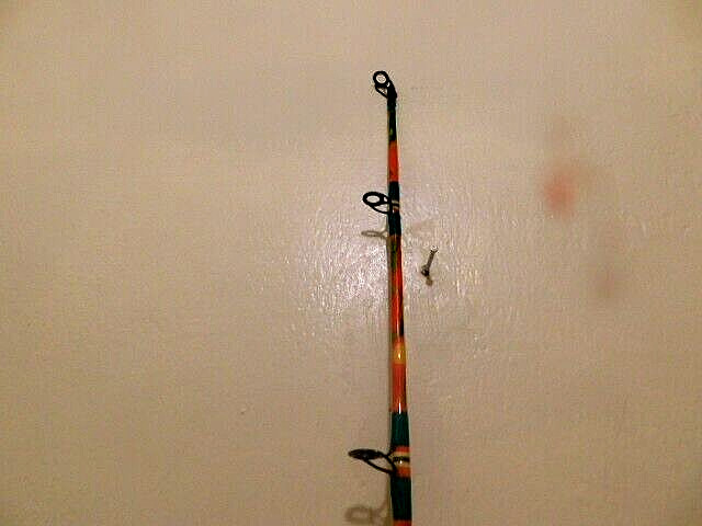 CUSTOM SPINNING ROD 7 FT40-80 LB TROPICAL ORANGE,GREEN YELLOW MARBLE NEW