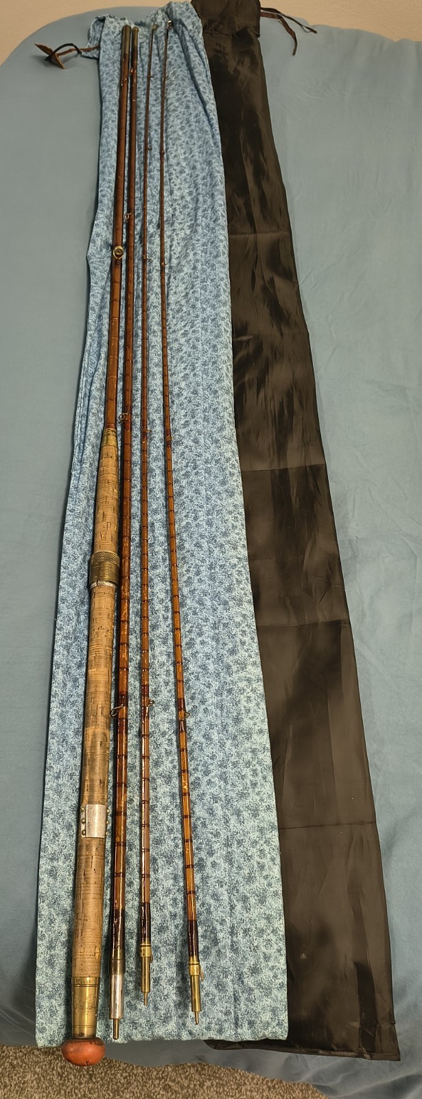 1927 Hardy 14’2″ The Gold Medal Rod Palakona Regal Bamboo 4 Piece Extra Tip
