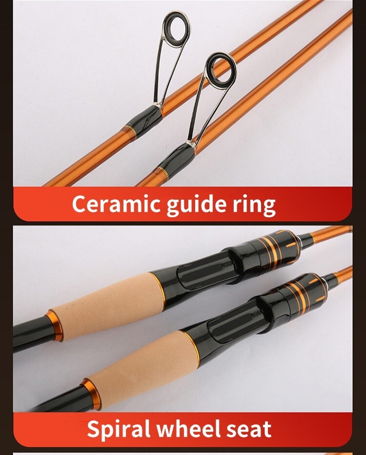 Trout Fishing Rod Carbon Fiber Spinning/casting Rod Fishing Pole 2 Sections Fast