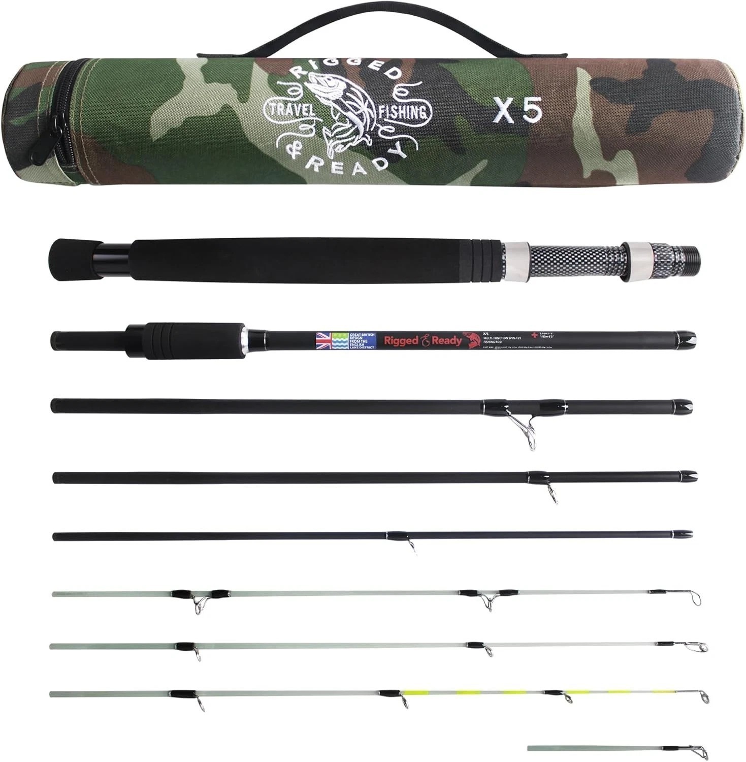 Rigged & Ready X Series Travel Fishing Rods. 6 Super Compact Combos and Rods,…