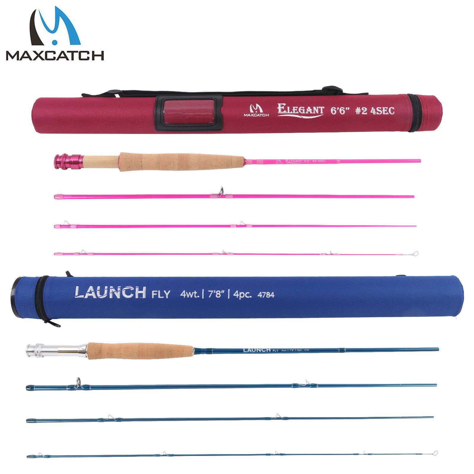 Maxcatch Kids Youth Teenager Fly Fishing Rod 6’6” 2WT / 7’8” 4WT & Rod Tube