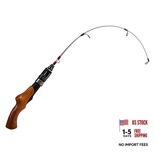 Lightweight Ice Fishing Gear Portable Spinning Rod 23″ Ice Fishing Rod