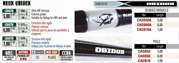 YUKI NEOX OBIDOX Bolognese Float Fishing Rod High Carbon Japan 5m 6m 7m Lift 9kg
