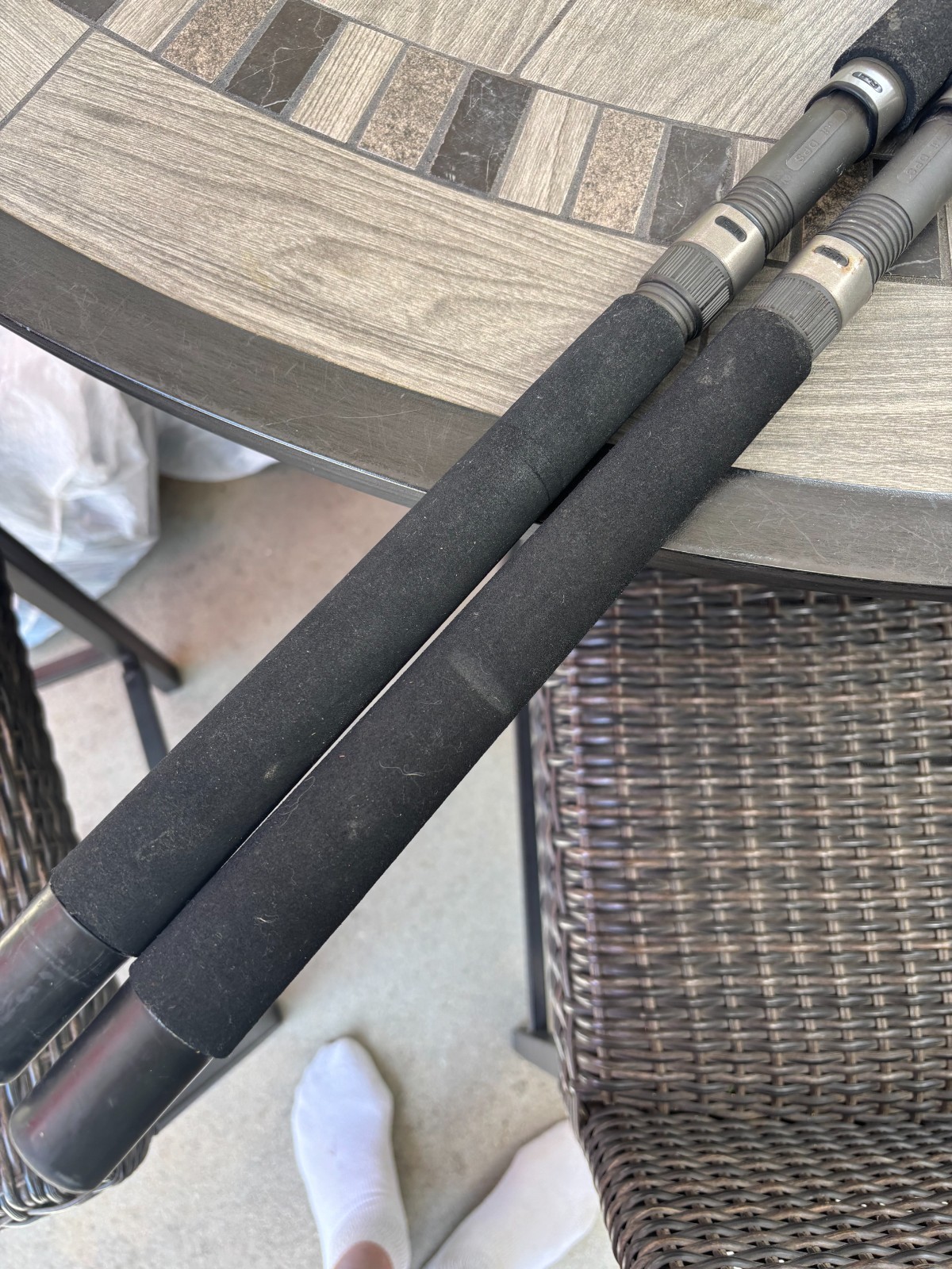 Lot of 2 Seeker Black Steel Fishing Rods Excellent Condition Long Beach