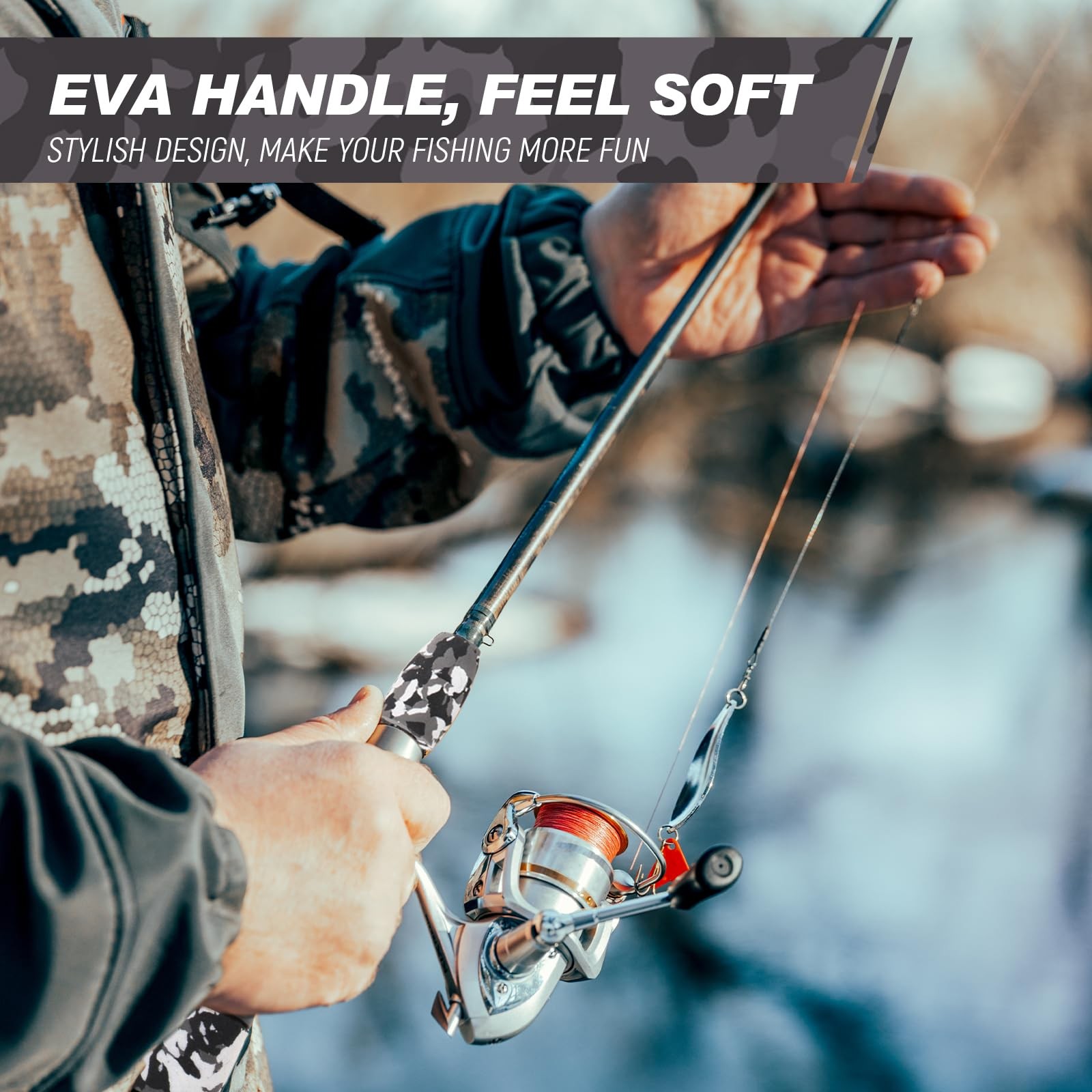 Fishing Rod Handle EVA Foam Split Pole Grips Replacement Parts