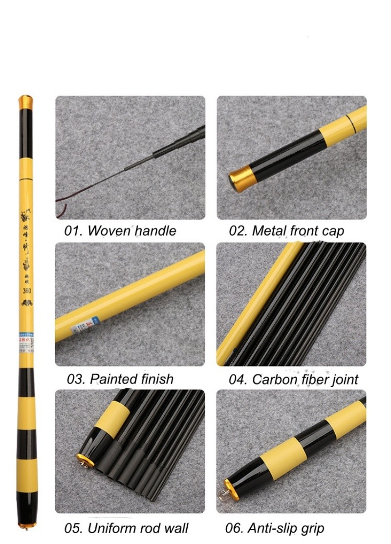 Carbon Fiber Fishing Rod Telescopic Fishing Rod Hard Pole Stream Freshwater Carp