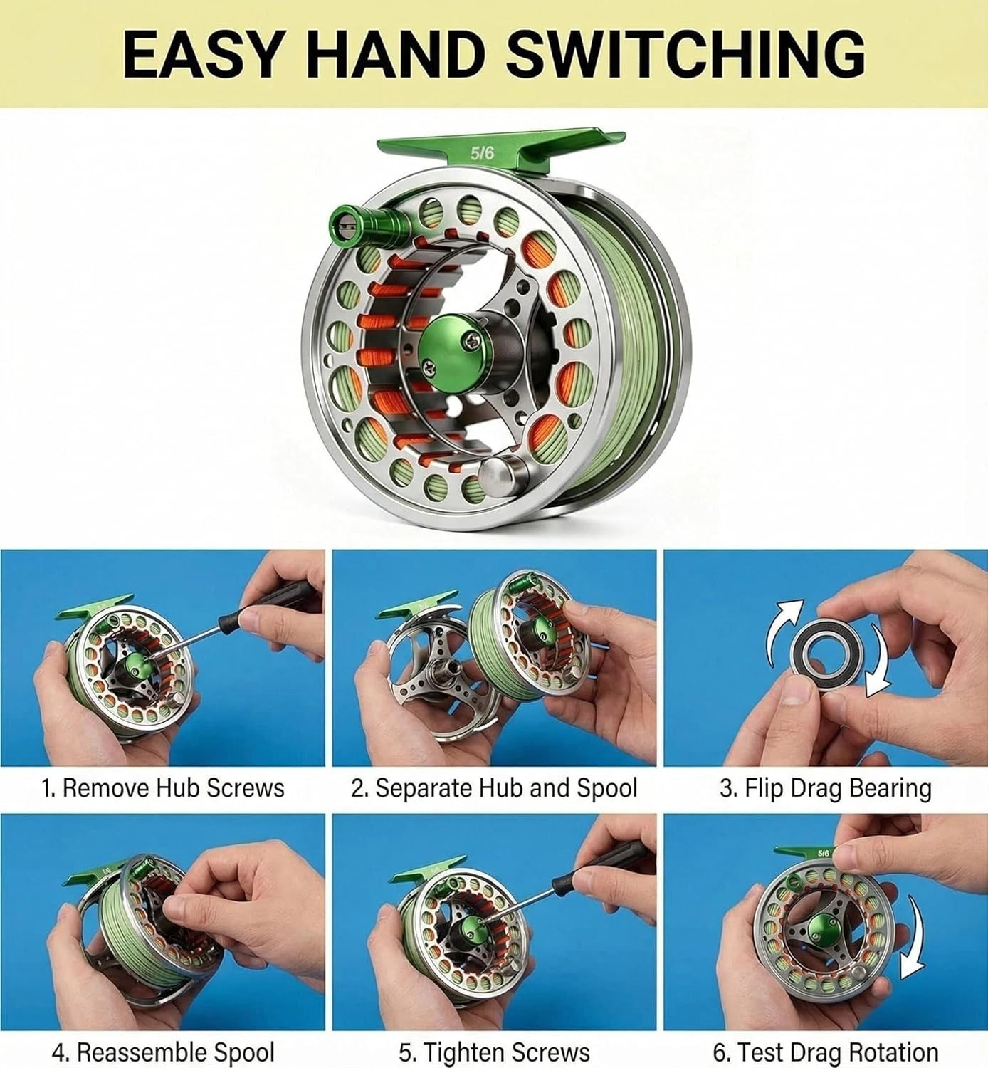 4-Piece Fly Fishing Combo: 5/6 Weight Portable Rod and Pre-Loaded Reel Set
