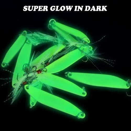 Fishing Lures,Fishing Spoons, Colorful Casting Fishing Spinner 10pcs Glow Color