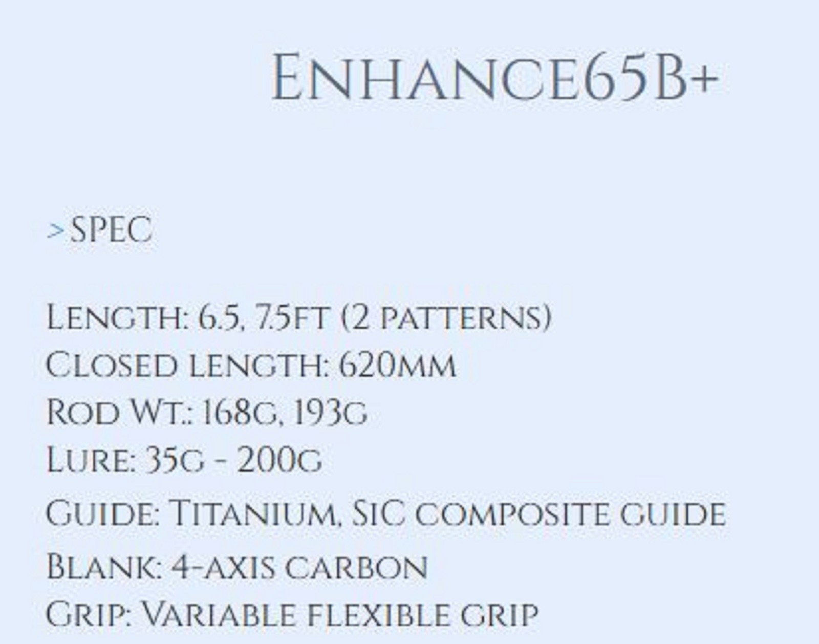 Transcendence Rod Baitcast Enhance 65/75B 6.5-7.5ft 2025 (1362)