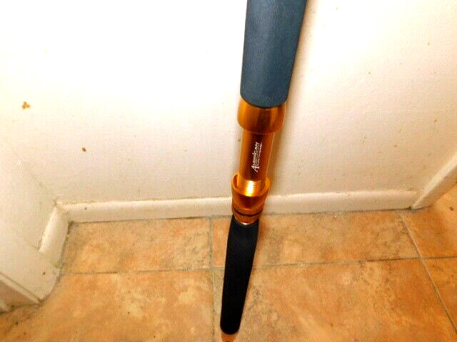 CUSTOM CONVENTIONAL BOAT ROD 7′ BLACK SILVER GOLD MARBLE 40- 80 LB TURBOS NEW