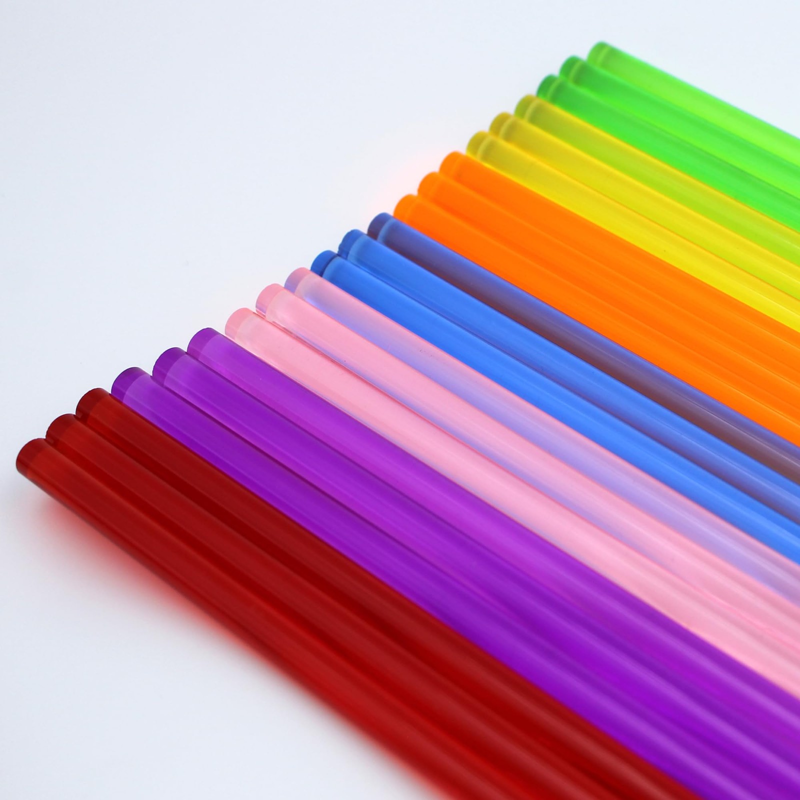 Acrylic Round Rod,21pcs,6mm Diameter 305mm Length,Multicolor Straight Line,So…