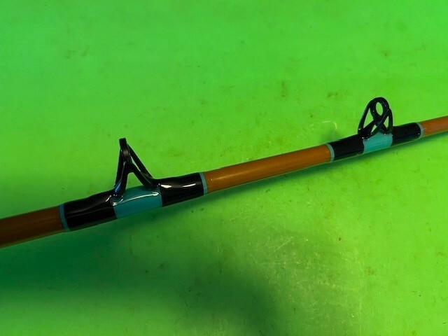 CUSTOM BUILT CALSTAR 6 FOOT 7 INCH 50 TO 100 POUND CLASS RAIL ROD FISHING ROD